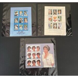 Lady Diana In Memoriam Stamp Sheet 3 Different Sheet Sets MNH